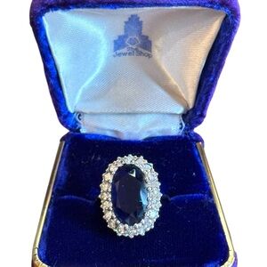 Simulated Sapphire Blue CZ fancy Costume ring